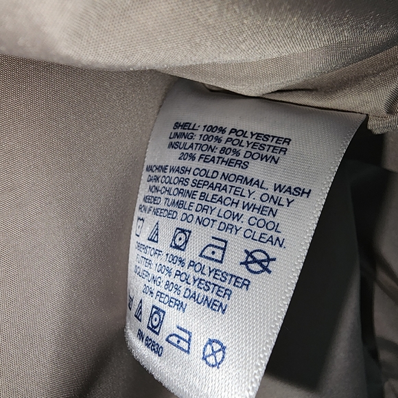 Lands End puffer vest taupe blue floral women's medium - Picture 9 of 14